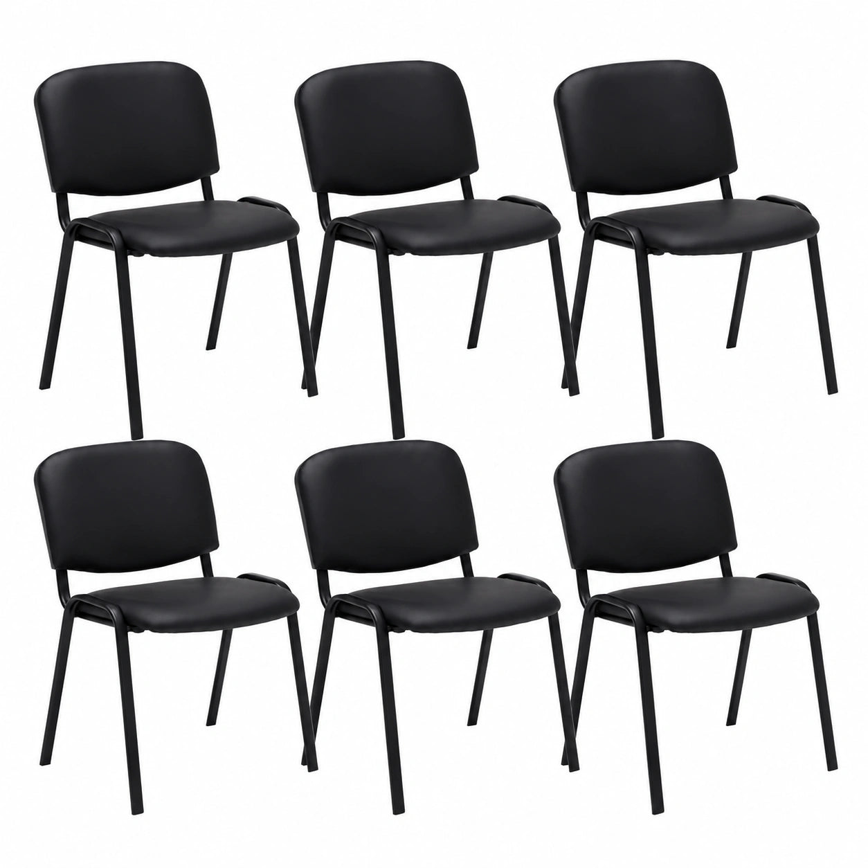 Chaise, en métal et similicuir, coloris noir, pour la salle à manger ou la cuisine
