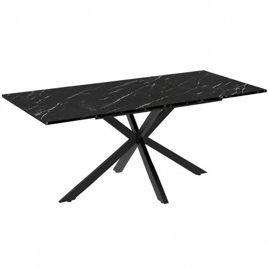 Table à manger, extensible, coloris noir, pour la salle à manger