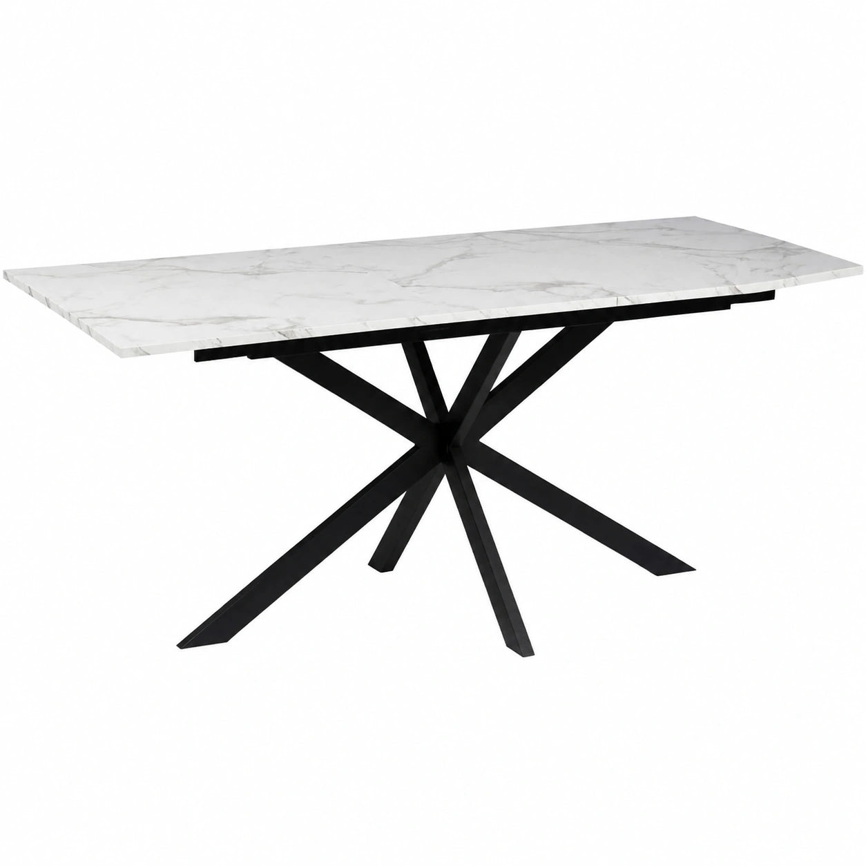 Table à manger, extensible, coloris noir et blanc, pour la salle à manger