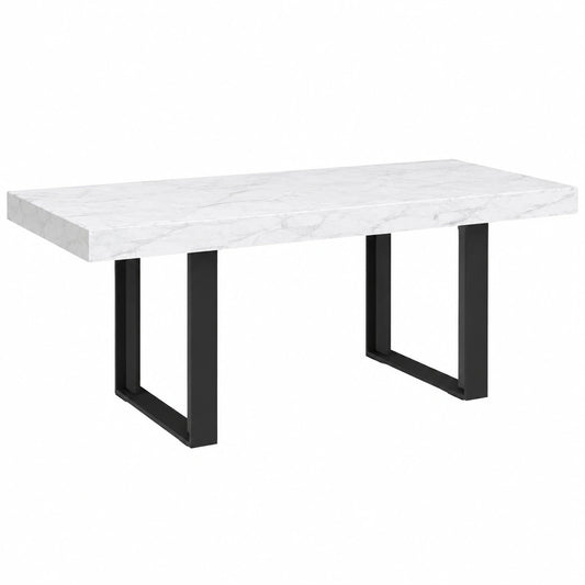 Table à manger, extensible, 8 places, coloris blanc, pour la salle à manger