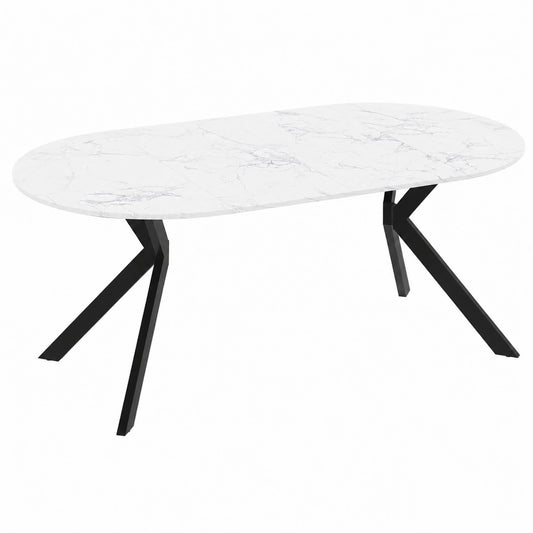 Table à manger, extensible, coloris noir et blanc, pour la salle à manger
