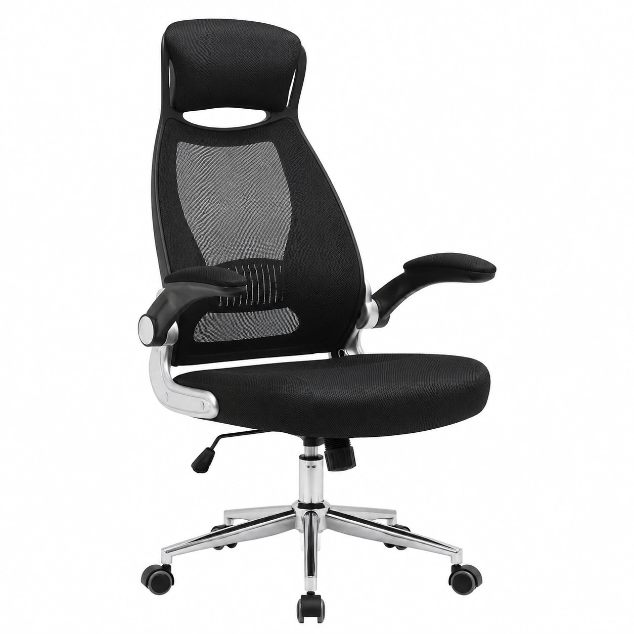 Bureau, réglable, en métal et tissu, coloris noir, pour l’espace de travail