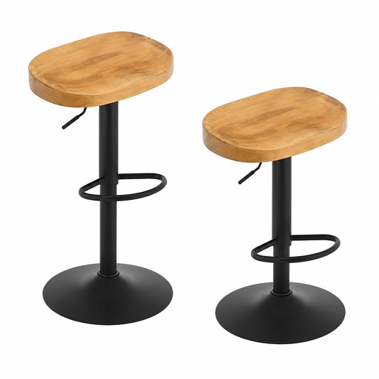 Chaise, en chêne et métal, pivotant, réglable, pour la salle à manger ou la cuisine