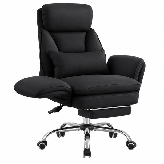 Bureau, réglable, en cuir, coloris noir, pour l’espace de travail