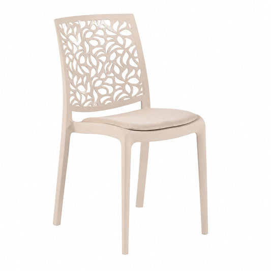 Chaise, en verre, coloris crème, pour la salle à manger ou la cuisine