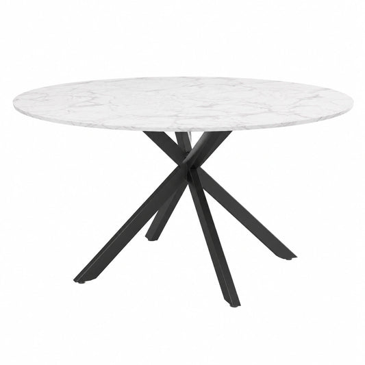 Table à manger, extensible, 8 places, coloris noir et blanc, pour la salle à manger