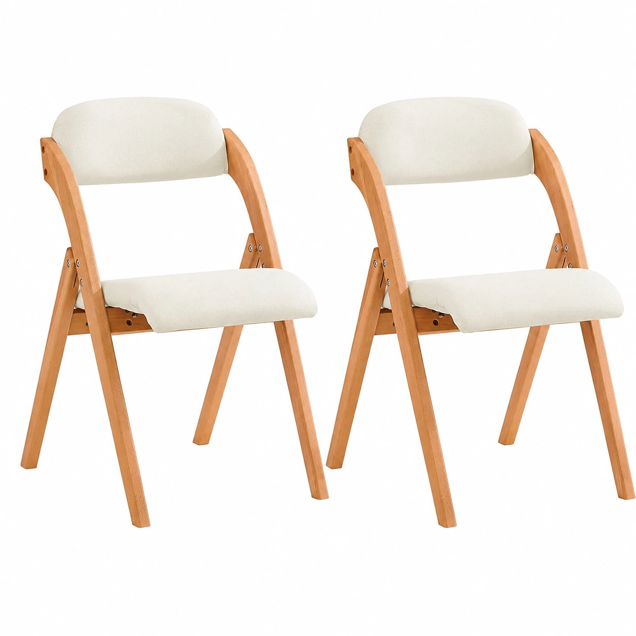 Chaise, pliable, rembourré, coloris blanc, 47,5 x 59 x 77 cm, pour la salle à manger ou la cuisine