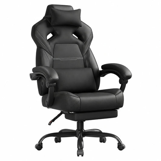 Fauteuil, pivotant, réglable, coloris noir, pour le salon ou la chambre