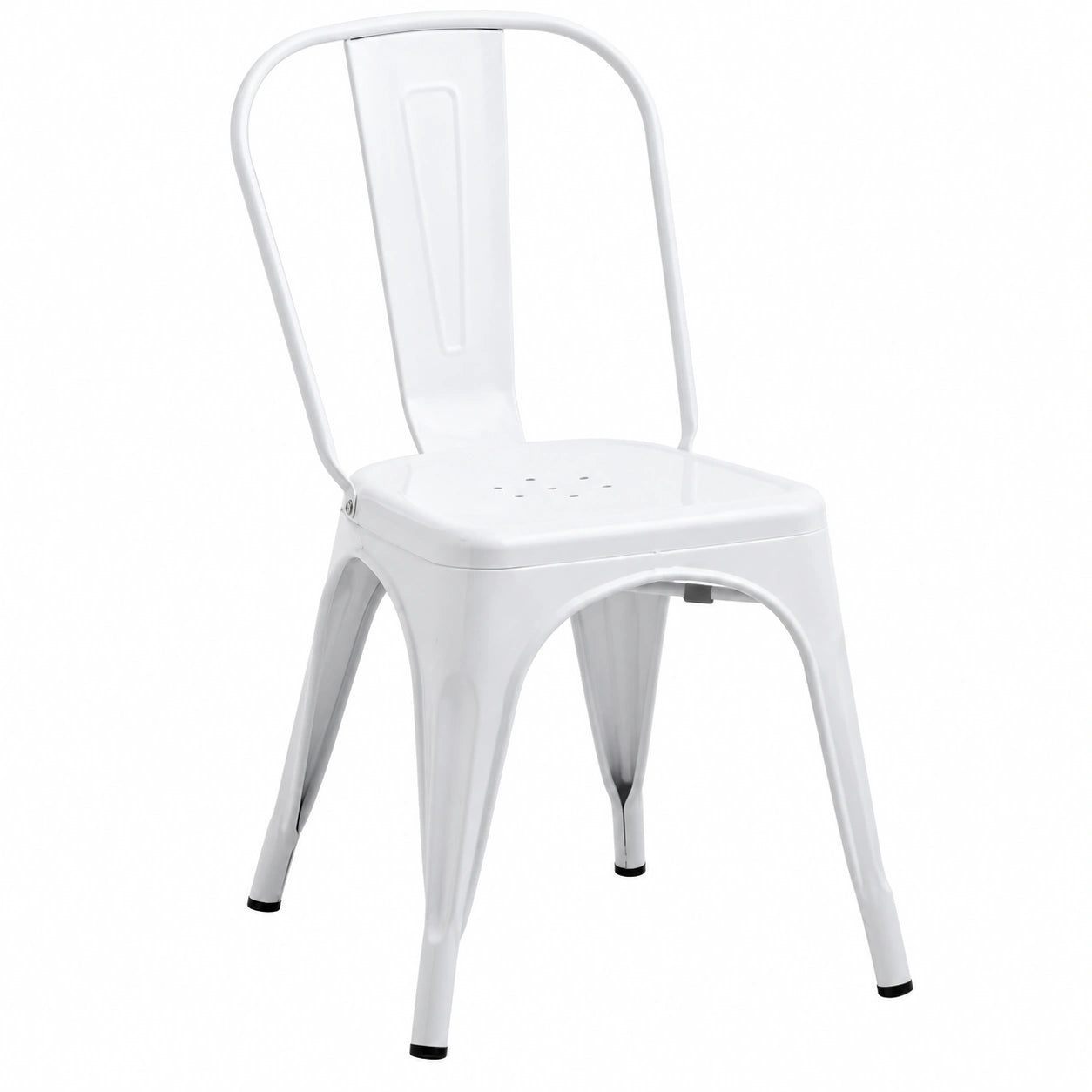 Chaise, en métal, coloris blanc, pour la salle à manger ou la cuisine