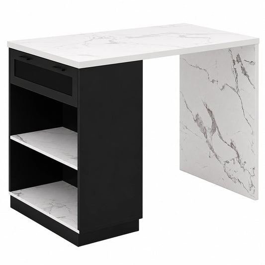 Table de bar, 4 places, coloris noir, pour la cuisine ou l’espace repas