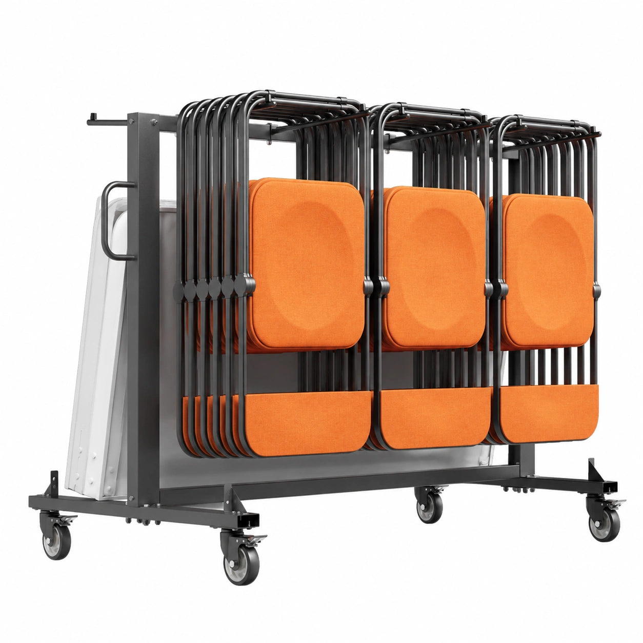 Chaise, avec rangement, sur roulettes, coloris noir, pour la salle à manger ou la cuisine