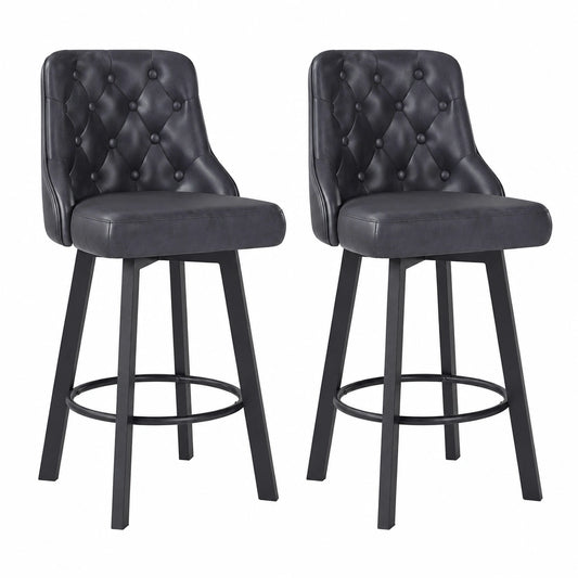 Chaise, en cuir, coloris noir, pour la salle à manger ou la cuisine